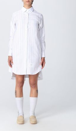 Thom Browne Womens Shirt Dress Relaxed Fit Striped - White Cotton - Size EU 40 (Womens)
