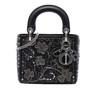 Dior Pre-owned Lady Dior Handtas - Dames - Pre-owned - Zwart - Maat: ONE Size Leer