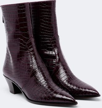 Aquazzura Brunswick croc-effect leather ankle boots