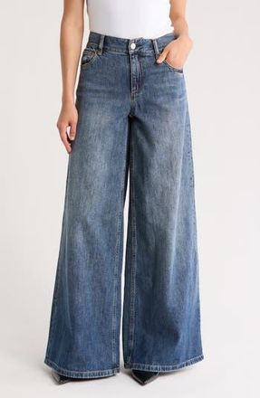 Alice & Olivia Branson Super Baggy Jeans in Darby Vintage Blue at Nordstrom Rack, Size 31