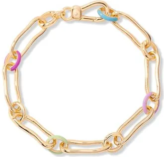 Brook & York Del Mar Enamel Chain Bracelet in Gold at Nordstrom
