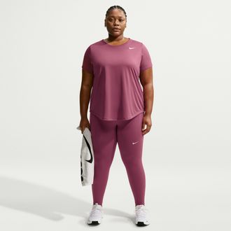 Nike Womens One High-Waisted 7/8 Leggings with Pockets (Plus Size) in Red | FN3243-654
