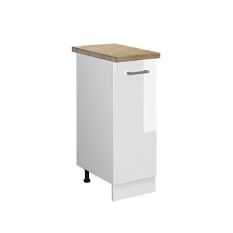 Vicco Armario De Farmacia R-line, Blanco Alto Brillo, 30 Cm, Et Roble
