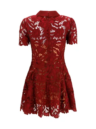Self Portrait Floral Lace Dress - Red