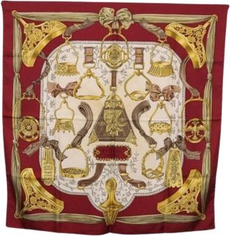 Herm&egrave;s Pre-owned Silk Scarf - Dames - Vintage Accessoires - Rood - ONE Size - Vintage