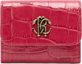 Roberto Cavalli Portafoglio con effetto coccodrillo - Rosso