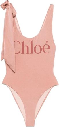 Chloé Badmode, Dames, Roze, S, Roze Zee Kleding met Polyamide en Elastaan