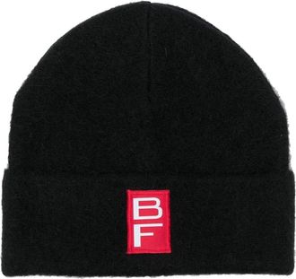 by FAR logo patch beanie - women - Merino/Alpaca Wool/Recycled Polyamide/Polyester - One Size - Black