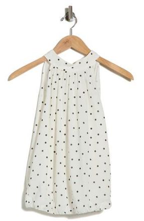 Alice & Olivia Maris Halter Neck Stretch Silk Top in Cutie Polka Dot Antique White at Nordstrom Rack, Size X-Small
