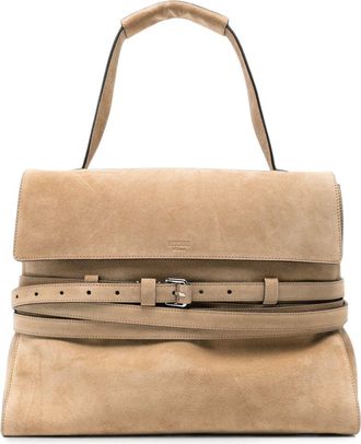 Moschino Structured Silk and Nylon Bag with Flap Closure