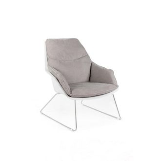 MondoViro Sill&oacute;n de sal&oacute;n tapizado en tejido gris cm 74x85 86h