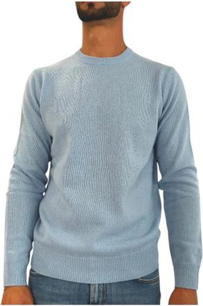 Saint Barth Regent Round-neck Knit - Heren - Ronde hals truien - Blauw - M - Wol - Truien & Vesten