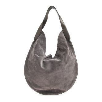 Victoria Beckham Shoulder Bags, female, Gray, Size: ONE SIZE Soft Pli&eacute; Suede Shoulder Bag