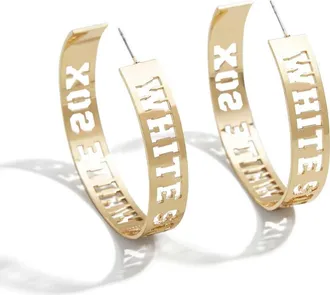 WEAR by Erin Andrews x Baublebar Chicago White Sox Large Cutout Hoop Earrings in Gold at Nordstrom