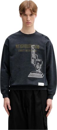 Neighborhood Savage Crewneck - Heren - Sweatshirts - Zwart - M - Katoen - Hoodies & sweatvesten