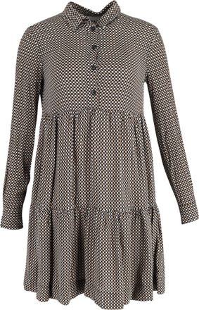 Ganni Ganni Printed Crepe Layer Mini Dress in Multicolor Viscose