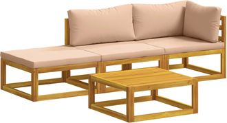 vidaXL Juego De Sof&aacute; 4 Uds. Natural Madera De Acacia S&oacute;lida Vidaxl