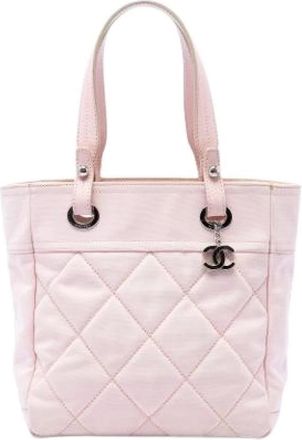 Chanel Pre-owned Quilted Canvas Tote - Dames - Vintage Shopper - Roze - ONE Size - Leer - Vintage