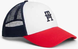 Tommy Hilfiger Mens Monogram Colorblock Trucker Cap - Classic White/Multi