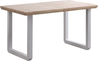 Home Heavenly Mesa de comedor extensible madera y patas metal (140-220 cm)
