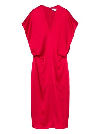 Stella McCartney Satin V-Necked Midi Dress