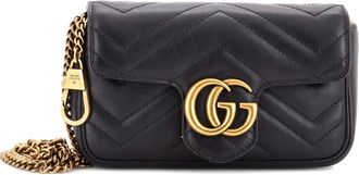 Gucci GG Marmont Flap Bag Matelasse Leather Super Mini crossbody bag - Zwart