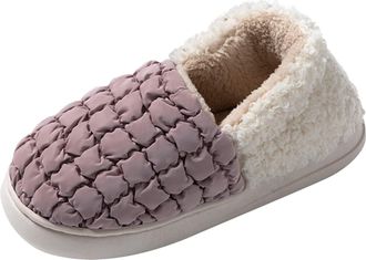 Generic Black Mules Shoes for Women Wedge Flip Flops Couple Female Puff Cotton Slippers Bag Heel Autumn and Winter Lightweight Indoor Home Thick Bottom Warm C