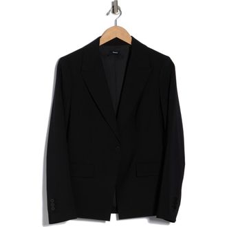 Theory Angled Stretch Wool Blazer in Black at Nordstrom Rack, Size 12