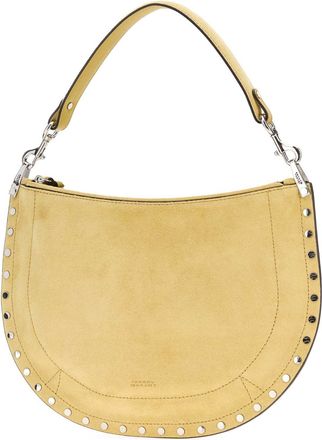 Isabel Marant Womens Pastel Yellow Suede Oskan Shoulder Bag Straw Borse A Tracolla