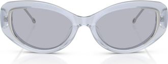 Diesel Geck-D 54mm Oval Sunglasses in Transparent Irides/Violet at Nordstrom