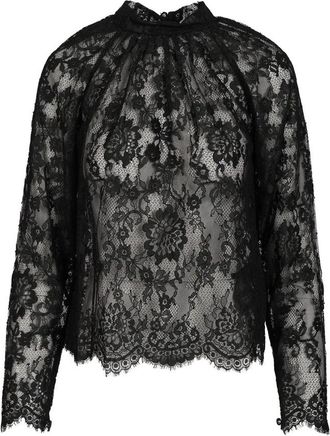 Self Portrait Pf 26 Kant Blouse - Dames - Blouses - Zwart - M - Overhemden