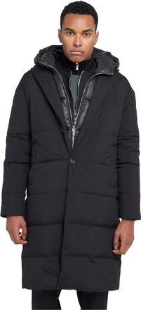 John Richmond Lange Pufferjas met Knoop - Heren - Parka Jassen - Zwart - M - Polyester - Jassen