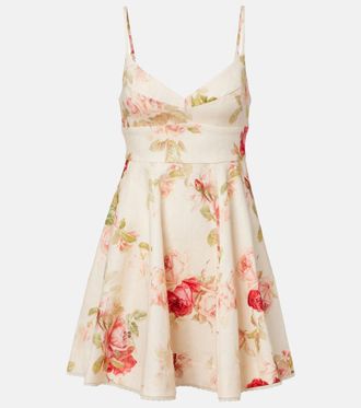 Zimmermann Lucky Picnic floral linen minidress