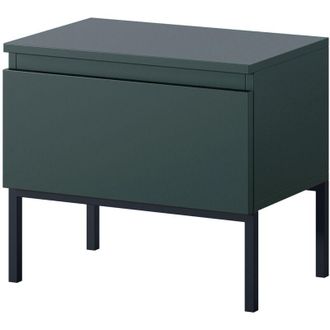 Selsey Selsey Comodino Per Camera Da Letto Con Cassetto 43 x 49 cm Comodino Da Notte Con Gambe Nere Per Soggiorno Camera Ufficio Verde Scuro Bemmi