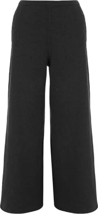 Bruno Manetti Black Wide-Leg Knit Wool-Cashmere Blend Pants