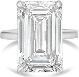 Diana M. Jewels Platinum 8.00 ct lab grown emerald diamond solitaire ring