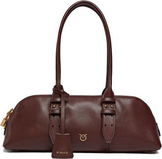 Pinko Padlock Leather Shoulder Bag