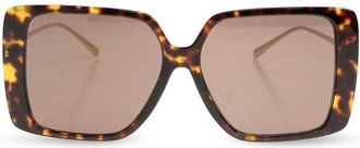 Tory Burch Miller Oversized Vierkante Zonnebril - Dames - Zonnebrillen - Bruin - 56 MM - Accessoires