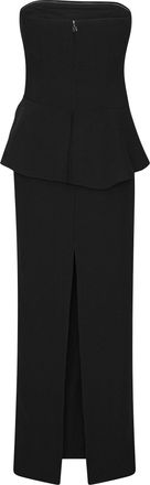 Rotate Womens Long Strapless Dress Black Polyester Evening Suits