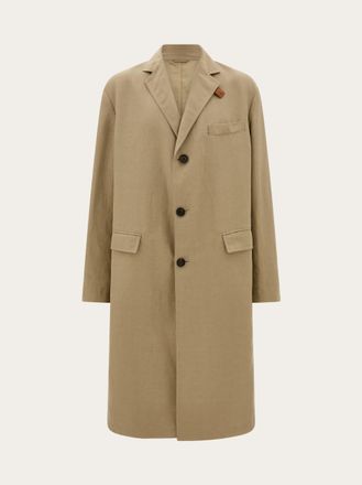 Ferragamo Uomo Spolverino in misto lino Marrone