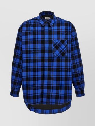 Off-white checked flannel shirt jacket