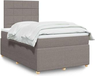 vidaXL Cama Box Spring Con Colch&oacute;n Tela Gris Taupe 120x200 Cm Vidaxl