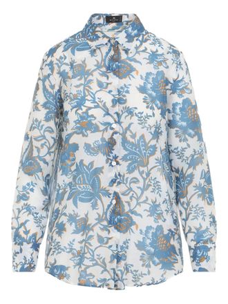 Etro floral-print buttoned shirt - White