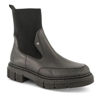 Rieker Schoenen, Dames, Zwart, 39 EU, Leer, Stijlvolle laarzen met elastische details