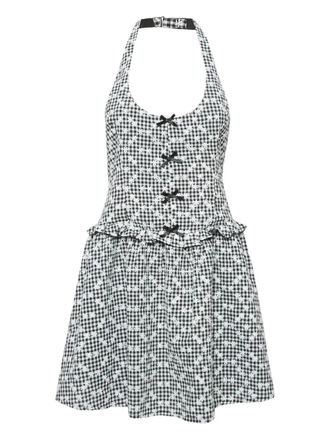 For Love & Lemons floral-print embroidered mini dress - White