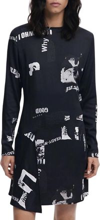 Desigual Nero Viscosa Dress - Dames - Korte kleedjes - Zwart - XS - Kleedjes