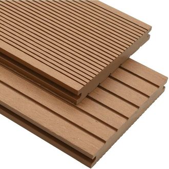 vidaXL Pavimento per Esterni in WPC Pieno Accessori 10 m&sup2; 2,2 m Teak vidaXL