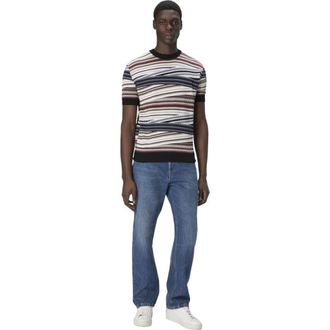 Missoni Short Sleeve T-shirt With Striped Micro Zigzag in Multicoloured at Nordstrom, Size 52 It