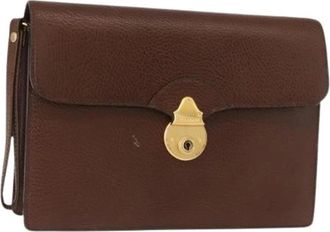 Burberry Pre-owned Leren Clutch - Dames - Vintage Clutch - Bruin - ONE Size - Leer - Vintage