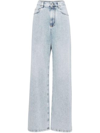 Brunello Cucinelli Jeans met wijde pijpen - Blauw